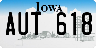 IA license plate AUT618