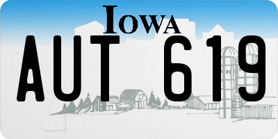 IA license plate AUT619