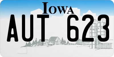 IA license plate AUT623
