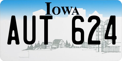 IA license plate AUT624