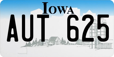 IA license plate AUT625