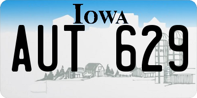 IA license plate AUT629