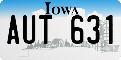 IA license plate AUT631