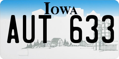 IA license plate AUT633