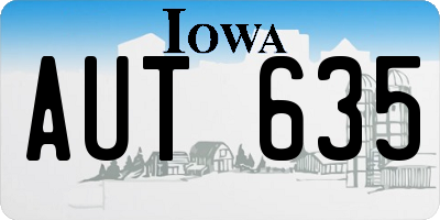 IA license plate AUT635