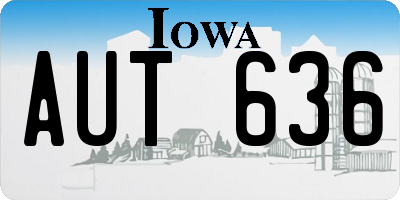 IA license plate AUT636