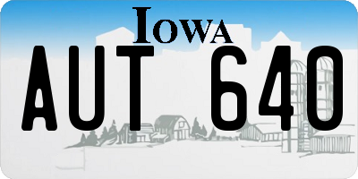 IA license plate AUT640