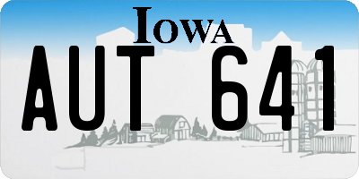 IA license plate AUT641