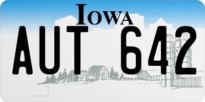 IA license plate AUT642