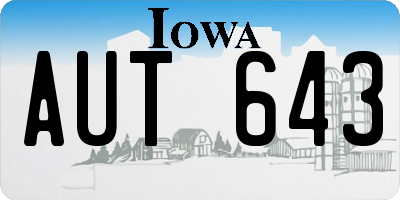 IA license plate AUT643