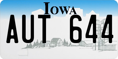 IA license plate AUT644