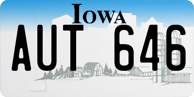 IA license plate AUT646