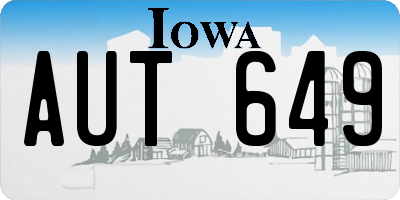 IA license plate AUT649