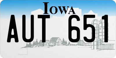 IA license plate AUT651