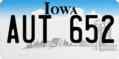 IA license plate AUT652