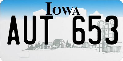 IA license plate AUT653