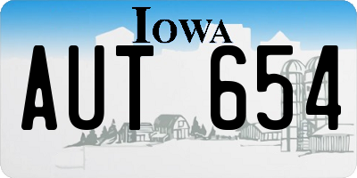IA license plate AUT654