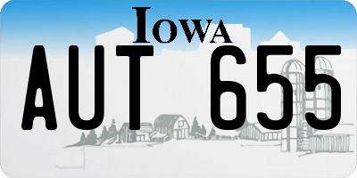 IA license plate AUT655