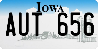 IA license plate AUT656