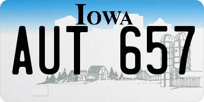 IA license plate AUT657