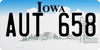 IA license plate AUT658