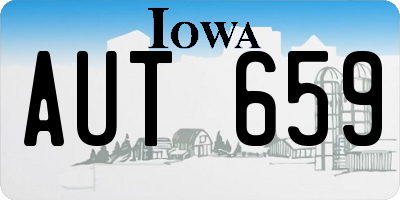 IA license plate AUT659