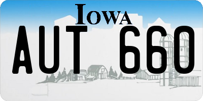 IA license plate AUT660