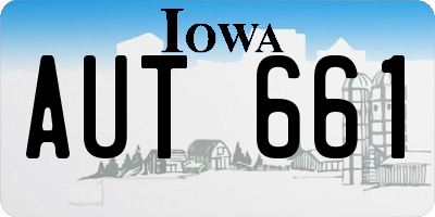 IA license plate AUT661