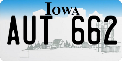 IA license plate AUT662