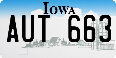 IA license plate AUT663