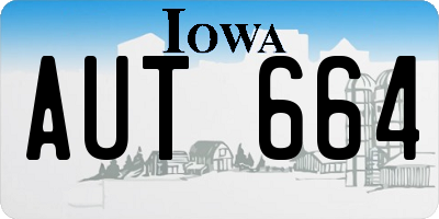 IA license plate AUT664