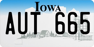 IA license plate AUT665