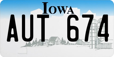IA license plate AUT674