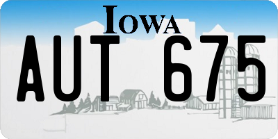 IA license plate AUT675