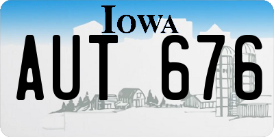 IA license plate AUT676