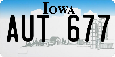 IA license plate AUT677
