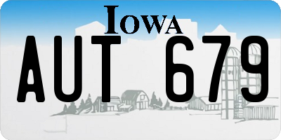 IA license plate AUT679