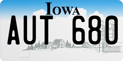 IA license plate AUT680