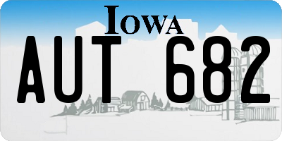 IA license plate AUT682