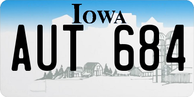 IA license plate AUT684