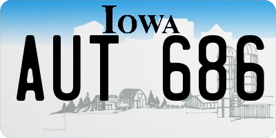 IA license plate AUT686