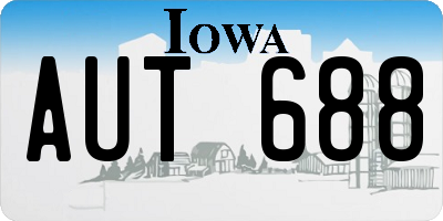 IA license plate AUT688