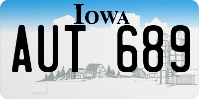 IA license plate AUT689