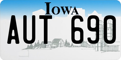 IA license plate AUT690