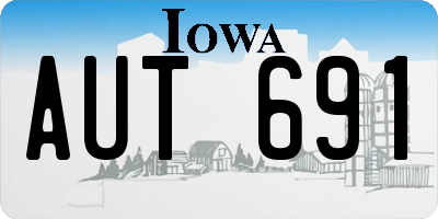 IA license plate AUT691