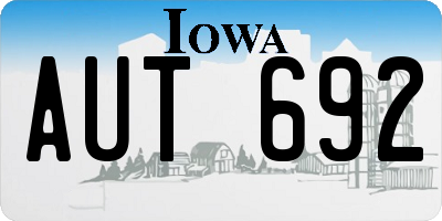 IA license plate AUT692