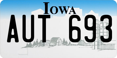 IA license plate AUT693