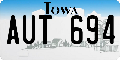 IA license plate AUT694