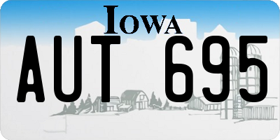 IA license plate AUT695