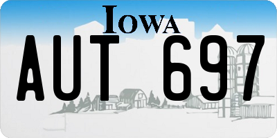 IA license plate AUT697